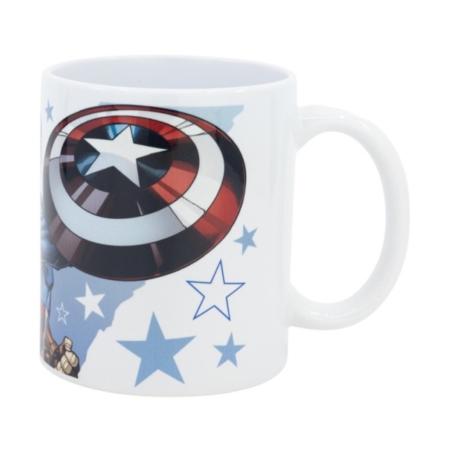 CERAMIC SB MUG 11 OZ IN BOX AVENGERS CAPTAIN AMERICA SHIELD ATTACK