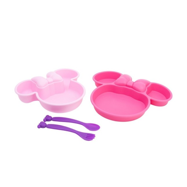 4 PCS CHARACTER KIDS SHAPED PP SET (BOWL, PLATE AND CUTLERY) IN GIFT BOX MINNIE MOUSE SUNSHINE
