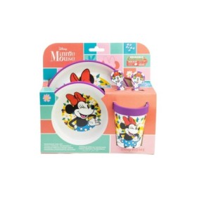 NON SLIP 5 PCS BICOLOR PREMIUM SET (PLATE, BOWL, TUMBLER, CUTLERY) IN STANDARD BOX MINNIE SUNSHINE