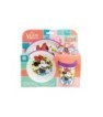 NON SLIP 5 PCS BICOLOR PREMIUM SET (PLATE, BOWL, TUMBLER, CUTLERY) IN STANDARD BOX MINNIE SUNSHINE