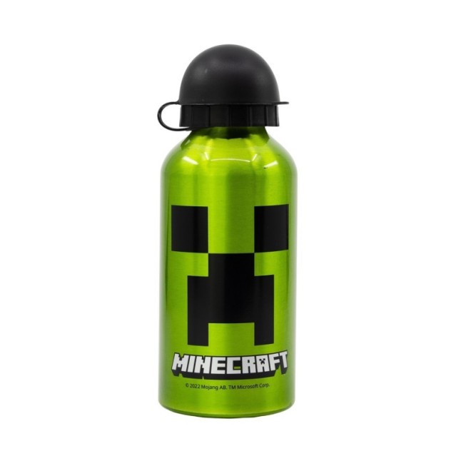 ALUMINIUM BOTTLE 400 ML MINECRAFT CREEPER GREEN
