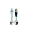 2 PCS ELLIPTICAL METALLIC CUTLERY (SPOON AND FORK) SET FROZEN SNOWY TALE