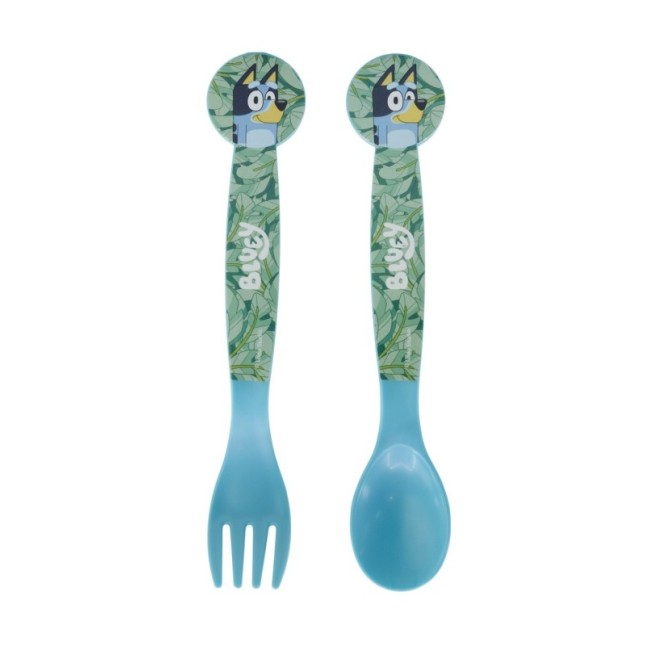2 PCS PP CUTLERY (SPOON AND FORK) SET IN POLYBAG BLUEY