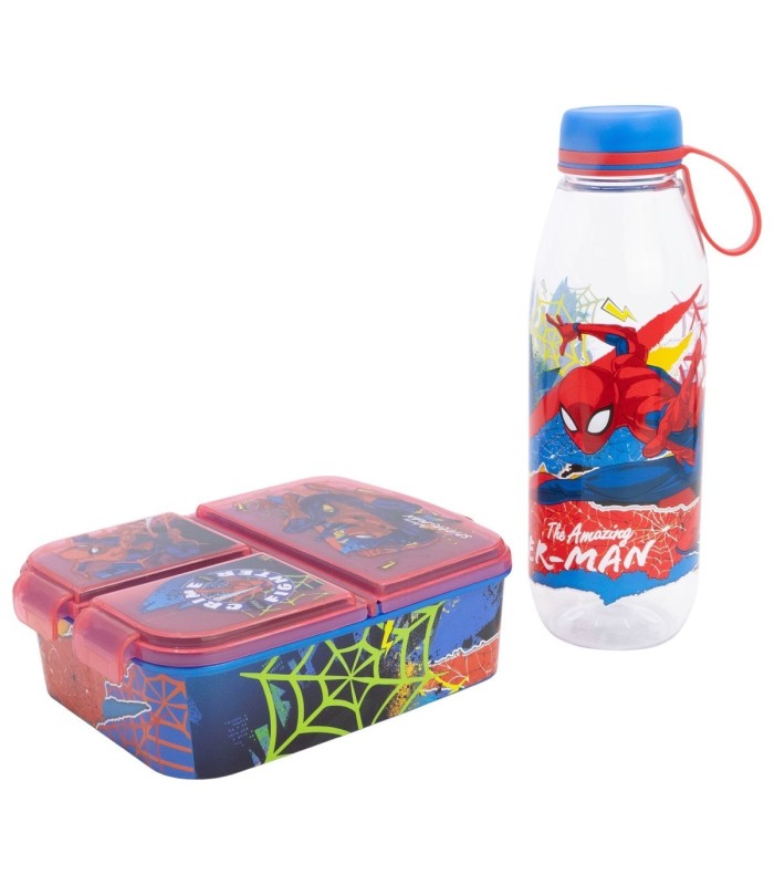 SET 2 PCS SET 2 PCS (ADVENTURE BOTTLE AND MULTI COMPARTMENT SANDWICH BOX) SPIDERMAN