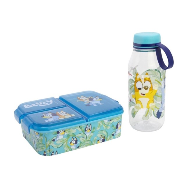 SET 2 PCS SET 2 PCS (ADVENTURE BOTTLE AND MULTI COMPARTMENT SANDWICH BOX) BLUEY