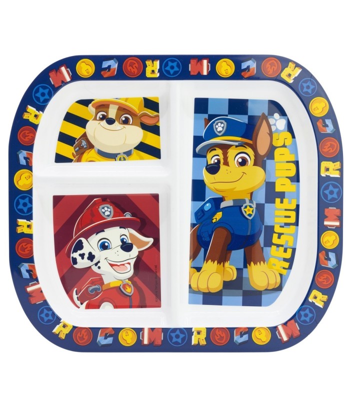 RECTANGULAR DIVIDED PLATE ST PAW PATROL BOY RESCUE PUPS