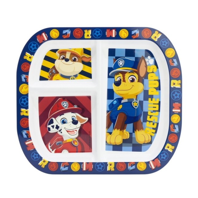 RECTANGULAR DIVIDED PLATE ST PAW PATROL BOY RESCUE PUPS