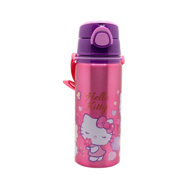 ALUMINIUM POP UP BOTTLE WITH STRAP 730 ML HELLO KITTY