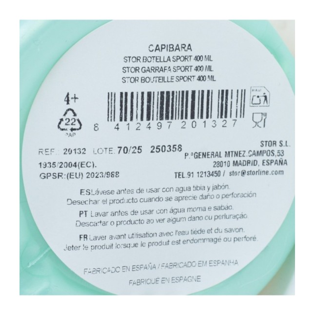 SPORT BOTTLE 400 ML CAPIBARA
