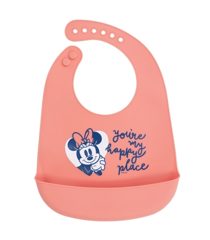 TODDLER SILICONE BIB MINNIE MOUSE HEART FULL