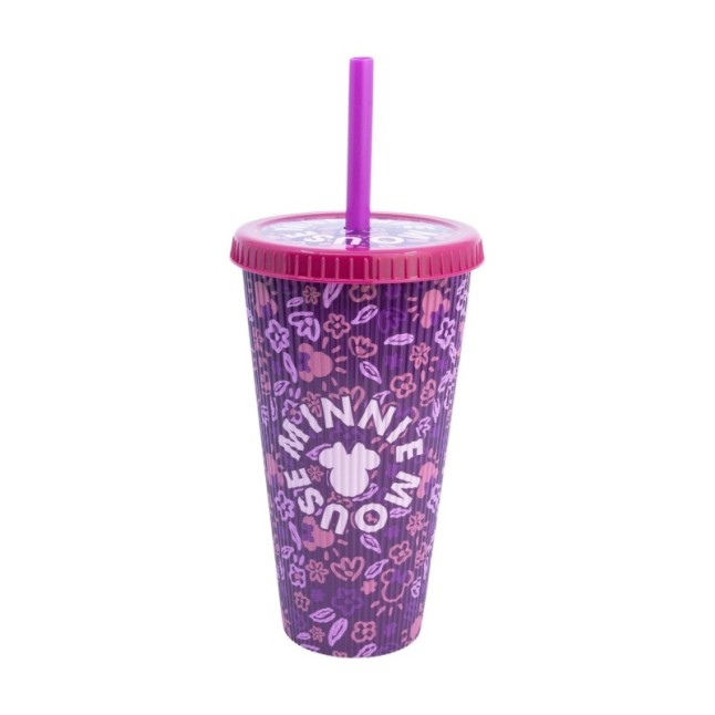 GROOVED PP STRAW TUMBLER 790 ML MINNIE MOUSE CHERRYLICIOUS