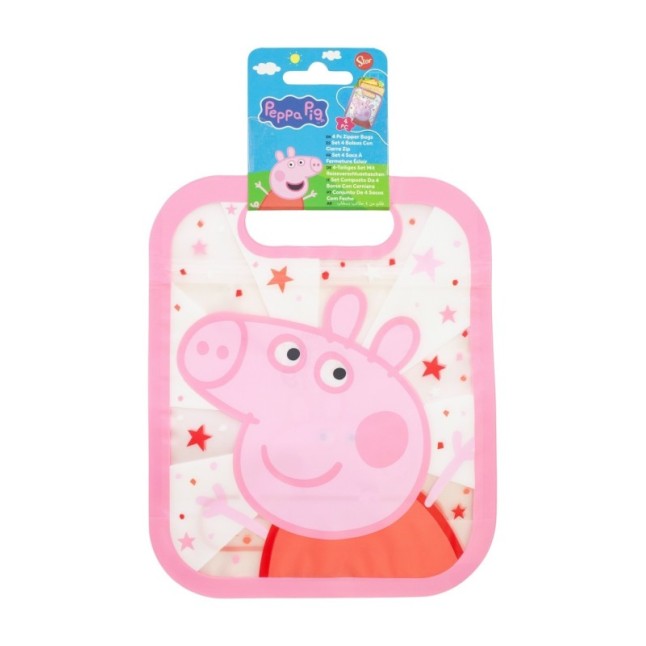 4 ZIPPER BAGS SET PEPPA PIG