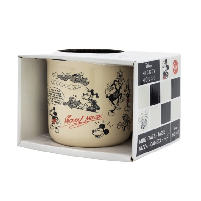 CERAMIC BREAKFAST MUG 14 OZ IN GIFT BOX MICKEY MOUSE VINTAGE