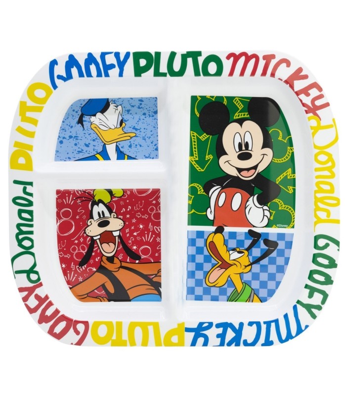 RECTANGULAR DIVIDED PLATE ST MICKEY HAS FUN