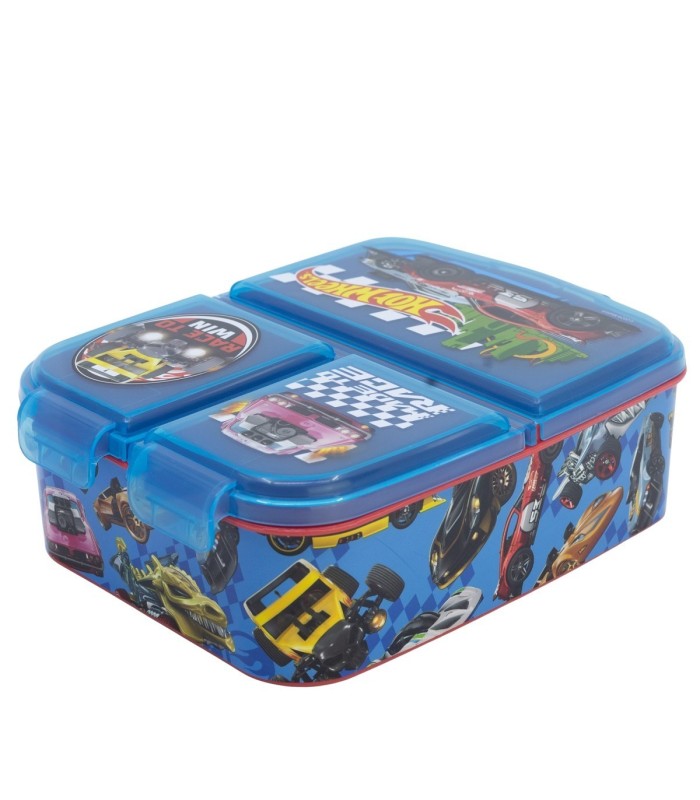 MULTI COMPARTMENT SANDWICH BOX HOTWHEELS BLUE FIRE