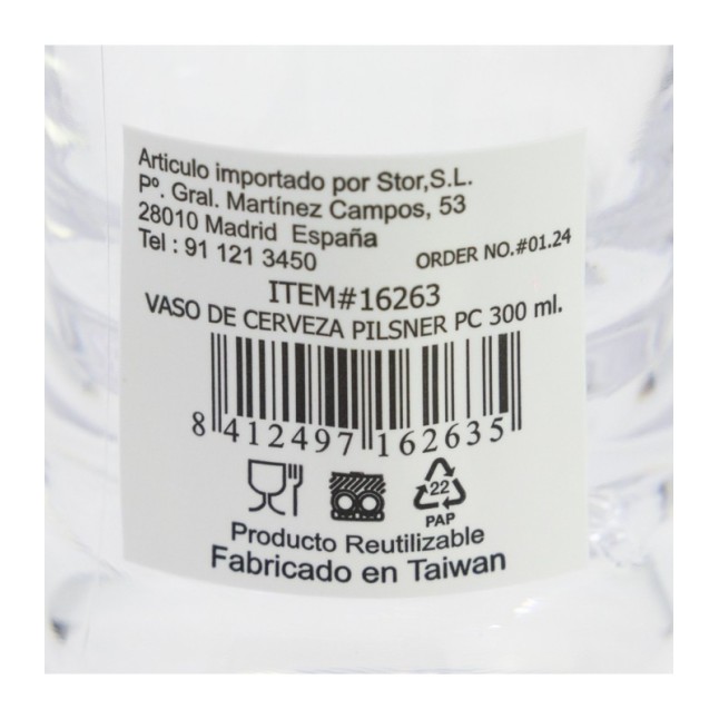 PILSNER BEER TUMBLER PC 300 ML.