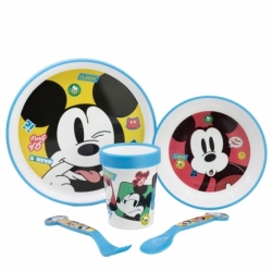 NON SLIP 5 PCS BICOLOR PREMIUM SET IN STANDARD BOX MICKEY MOUSE FUN-TASTIC