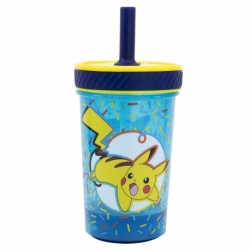 VASO PP ANTIVUELCO CON PAJITA DE SILICONA 370 ML POKEMON DOODLE GRIP