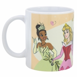 TAZA CERAMICA SUBLIMACION 325 ML EN CAJA DE REGALO PRINCESAS