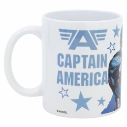 TAZA CERAMICA SUBLIMACION 325 ML EN CAJA DE REGALO AVENGERS CAPTAIN AMERICA SHIELD ATTACK