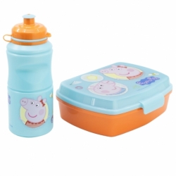 SET VUELTA AL COLE EN CAJA REGALO (BOTELLA SPORT EASY HOLD 380 ML Y SANDWICHERA RECTANGULAR) PEPPA PIG CORE 2022