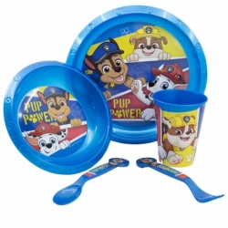 SET EASY 5 PCS (PLATO, CUENCO, VASO 260 ML Y CUBIERTOS) EN ESTUCHE PAW PATROL PUP POWER