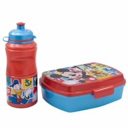 SET VUELTA AL COLE EN CAJA REGALO (BOTELLA SPORT EASY HOLD 380 ML Y SANDWICHERA RECTANGULAR) MICKEY MOUSE BETTER TOGETHER