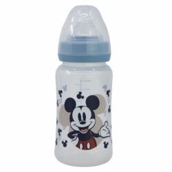 BIBERON CUELLO ANCHO 240 ML TETINA SILICONA 3 POSICIONES MICKEY MOUSE FULL OF SMILES