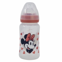 BIBERON CUELLO ANCHO 240 ML TETINA SILICONA 3 POSICIONES MINNIE MOUSE HEART FULL