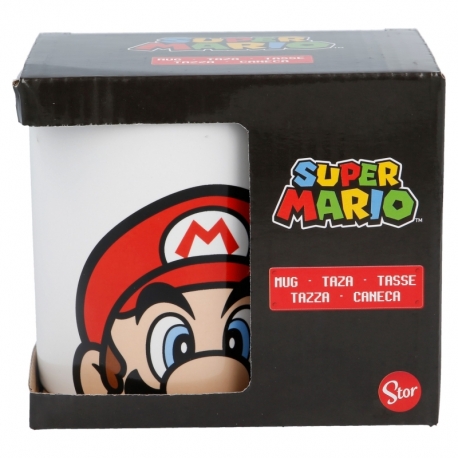 TAZA CERAMICA 325 ML EN CAJA REGALO SUPER MARIO