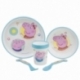 SET 5 PCS ANTIDESLIZANTE PREMIUM BICOLOR (PLATO, CUENCO, VASO 260 ML Y CUBIERTOS) EN CAJA PEPPA PIG CORE