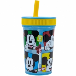 VASO CON PAJITA DE SILICONA 465 ML MICKEY MOUSE FUN-TASTIC