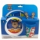 SET 5 PCS ANTIDESLIZANTE PREMIUM BICOLOR (PLATO, CUENCO, VASO 260 ML Y CUBIERTOS) EN CAJA PAW PATROL PUP POWER