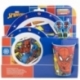 SET MICRO 5 PCS (PLATO, CUENCO, VASO 260 ML Y CUBIERTOS) SPIDERMAN ARACHNID GRID