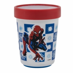 VASO ANTIDESLIZANTE PREMIUM BICOLOR 260 ML SPIDERMAN ARACHNID GRID