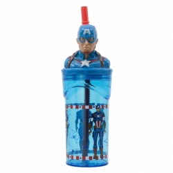 VASO FIGURITA 3D 360 ML AVENGERS INVINCIBLE FORCE CAPITAN AMERICA