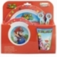 SET MICRO 5 PCS (PLATO, CUENCO, VASO 260 ML Y CUBIERTOS) SUPER MARIO