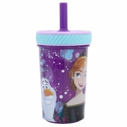 VASO PP ANTIVUELCO CON PAJITA DE SILICONA 370 ML FROZEN VIOLET