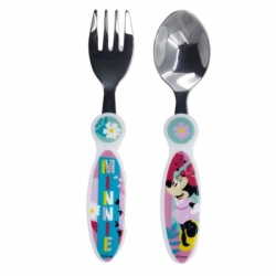 SET DE 2 CUBIERTOS METALICOS MINNIE MOUSE BEING MORE MINNIE