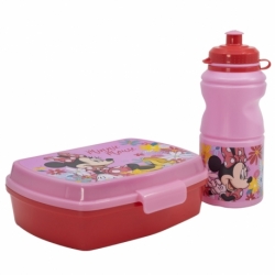 SET VUELTA AL COLE EN CAJA REGALO (BOTELLA SPORT EASY HOLD 380 ML Y SANDWICHERA RECTANGULAR) MINNIE MOUSE SPRING LOOK