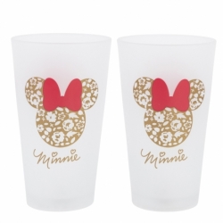 SET 2 VASOS CASUAL DE CRISTAL 490 ML MINNIE MOUSE GARDENING