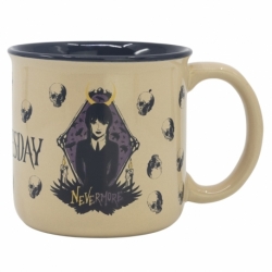 TAZA CERAMICA DESAYUNO 400 ML WEDNESDAY EN CAJA DE REGALO