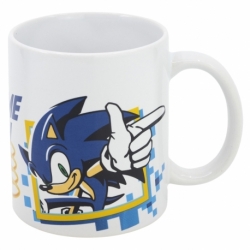 TAZA CERAMICA 325 ML EN CAJA REGALO SONIC GAME ON WH