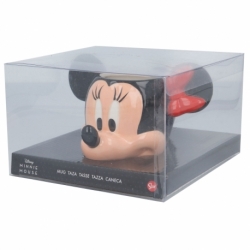 TAZA CERAMICA 3D 360 ML EN CAJA REGALO CABEZA MINNIE