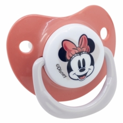 SET 2 CHUPETES TETINA ANATOMICA SILICONA +6 M CON FUNDA MINNIE MOUSE HEART FULL