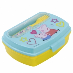 SANDWICHERA RECTANGULAR CON CUBIERTOS PEPPA PIG CORE 2022