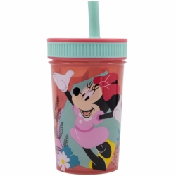 VASO CON PAJITA DE SILICONA 465 ML MINNIE MOUSE BEING MORE MINNIE