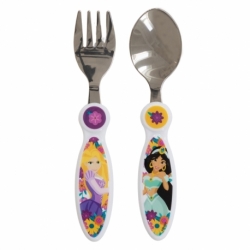 SET DE 2 CUBIERTOS METALICOS DISNEY PRINCESS BRAVE AND BOLD