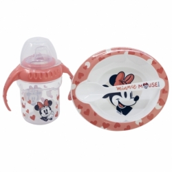 SET 3PCS (VASO ENTRENAMIENTO 250 ML, PLATO Y CUCHARA) MINNIE MOUSE HEART FULL