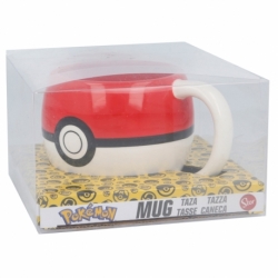 TAZA CERAMICA 3D 490 ML EN CAJA REGALO POKEMON POKEBALL